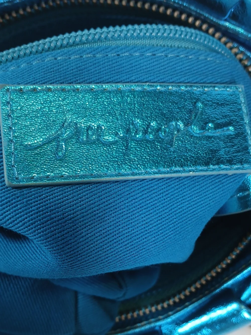 Free People Viva La Vegan Arctic Blue  Shoulder Bag
